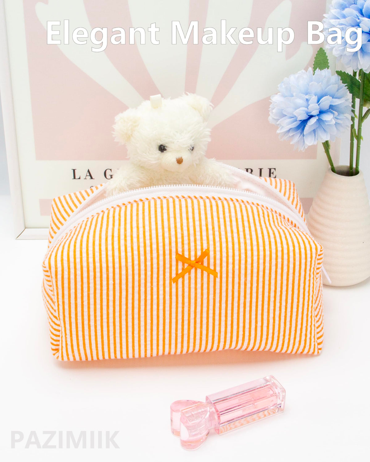 PAZIMIIK Cozy Makeup Bag close-up of zipper detail