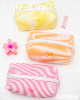 PAZIMIIK Cozy Makeup Bag displayed with travel essentials