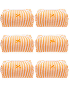 PAZIMIIK Cozy Makeup Bag front view in stripe orange