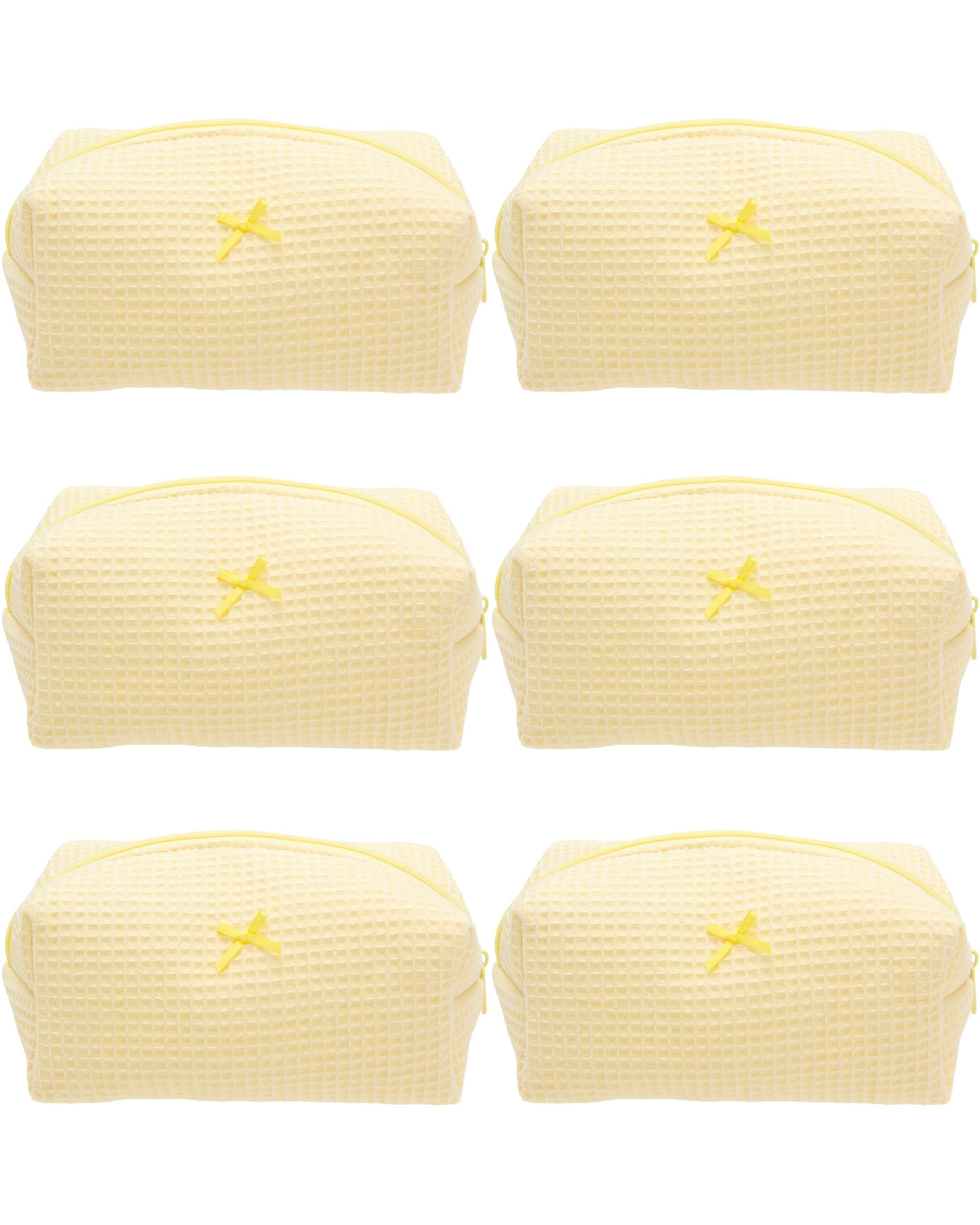 PAZIMIIK Cozy Makeup Bag front view in Waffle Yellow