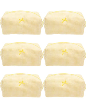 PAZIMIIK Cozy Makeup Bag front view in Waffle Yellow