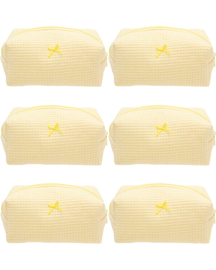 PAZIMIIK Cozy Makeup Bag front view in Waffle Yellow