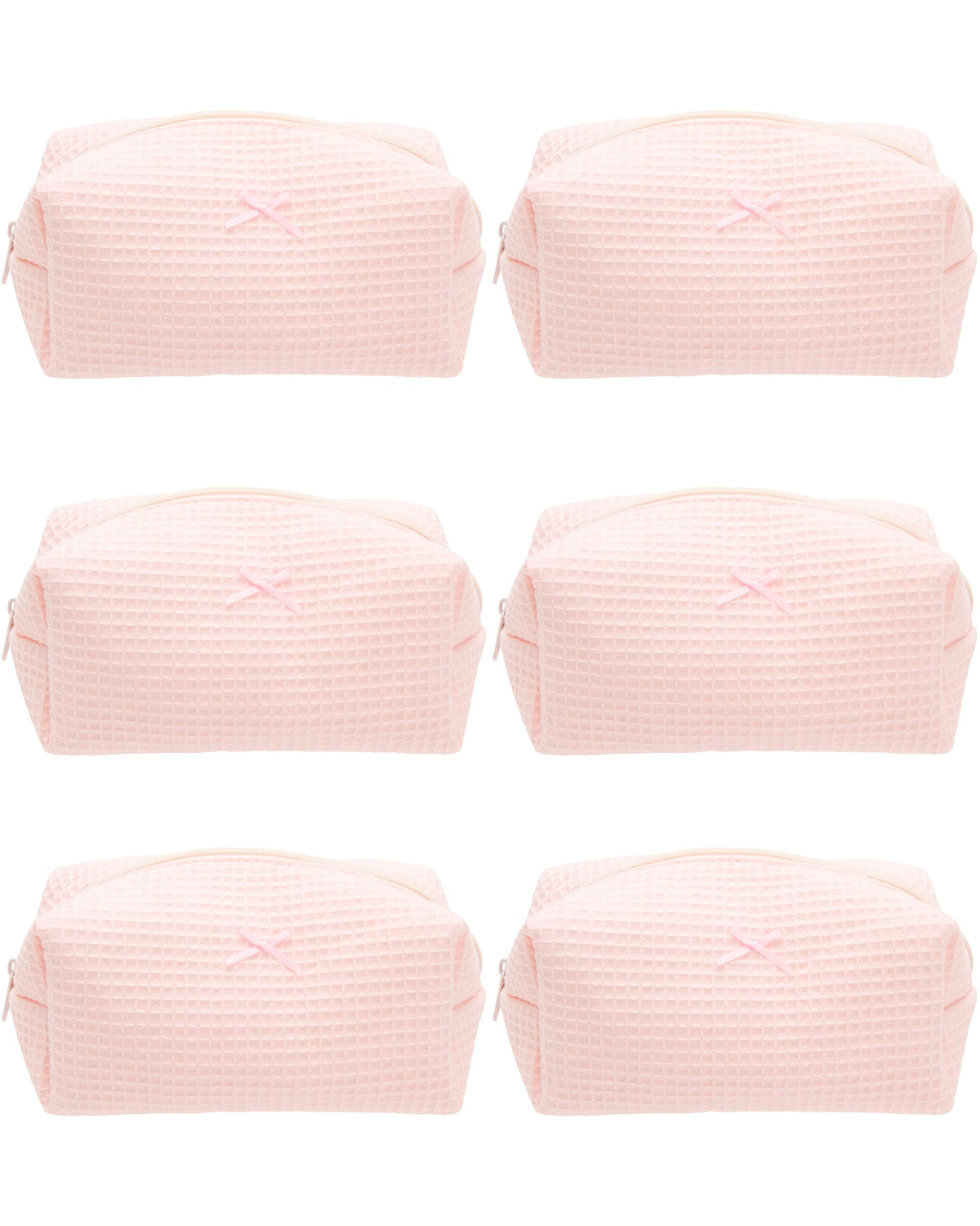 PAZIMIIK Cozy Makeup Bag in Waffle Pink front view