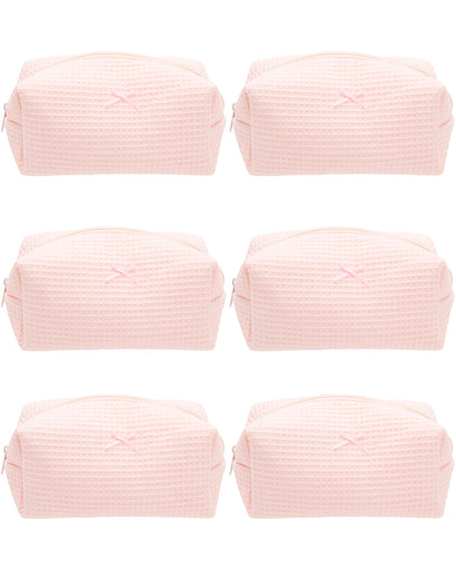 PAZIMIIK Cozy Makeup Bag in Waffle Pink front view