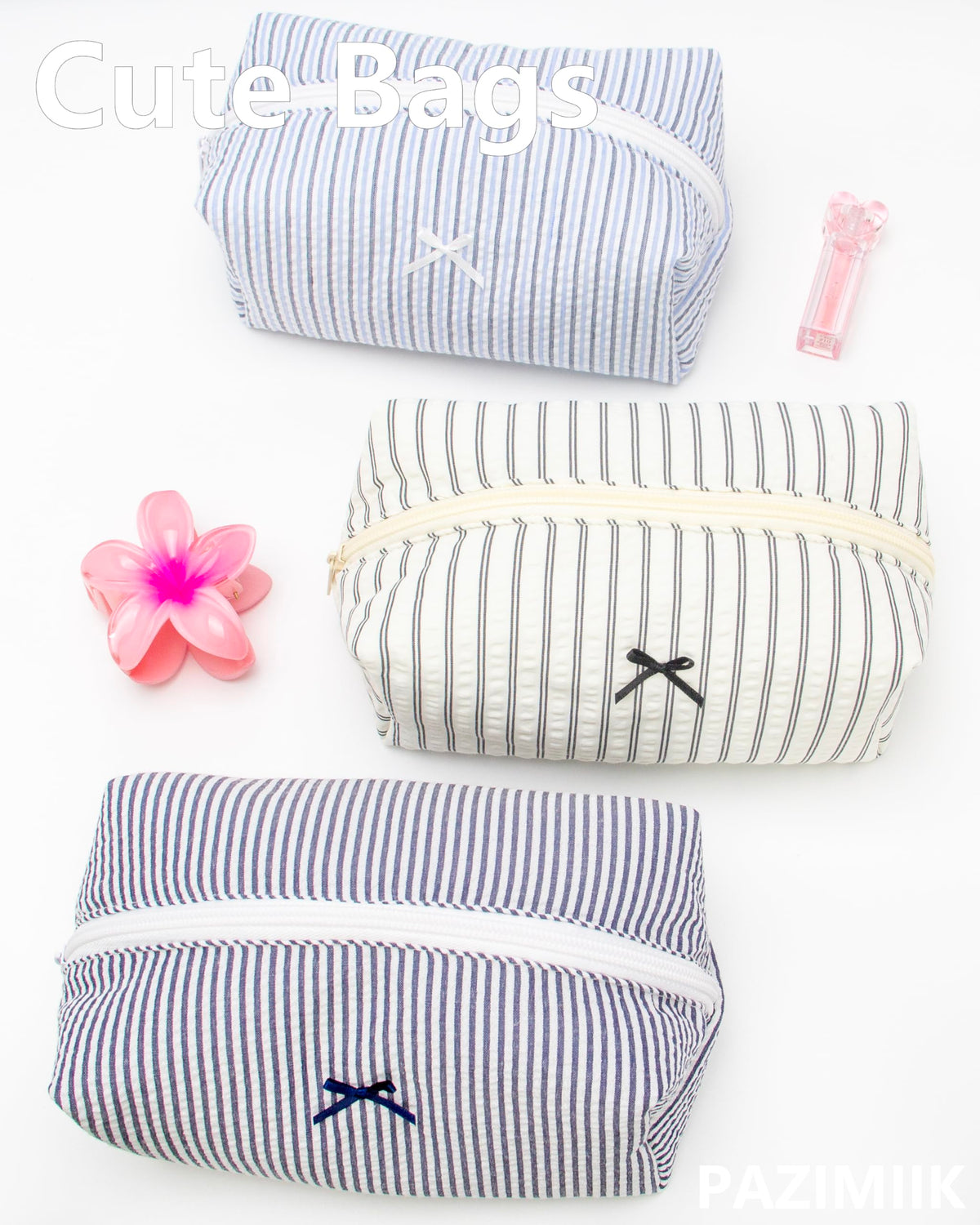 PAZIMIIK Cozy Makeup Bag lifestyle scene on a table
