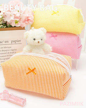 PAZIMIIK Cozy Makeup Bag lifestyle scene with accessories