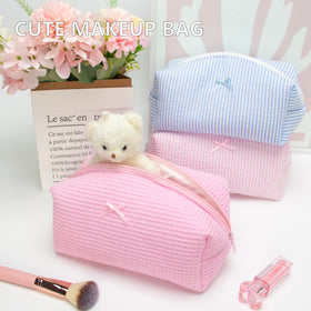 PAZIMIIK Cozy Makeup Bag open with makeup essentials inside