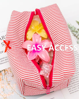 PAZIMIIK Cozy Makeup Bag side view showcasing floral pattern
