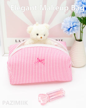 PAZIMIIK Cozy Makeup Bag side view with floral pattern