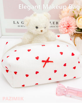 PAZIMIIK Cozy Makeup Bag side view with zipper