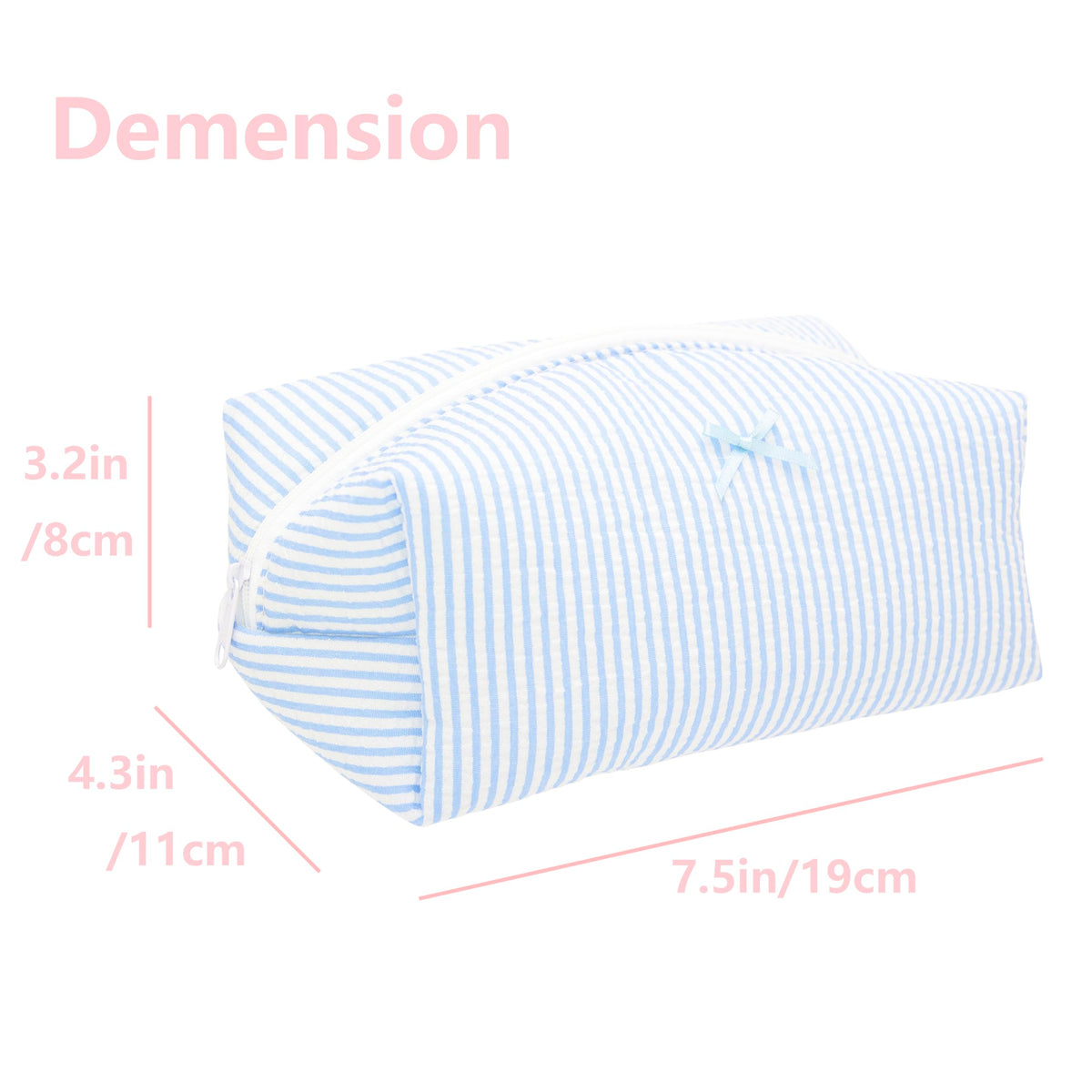 PAZIMIIK Cozy Makeup Bag side view with zipper