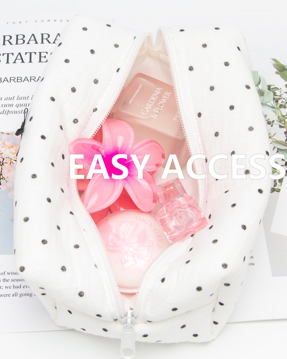 PAZIMIIK Cozy Makeup Bag with gauze texture close-up