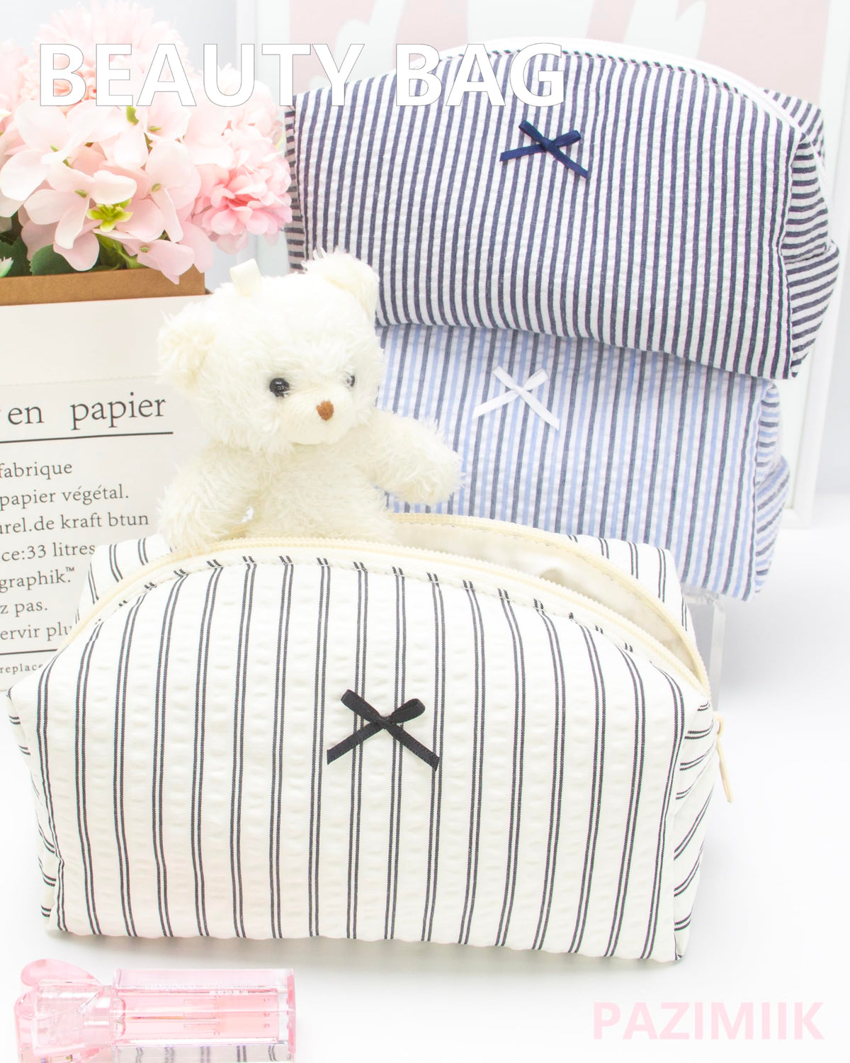 PAZIMIIK Cozy Makeup Bag with zipper detail