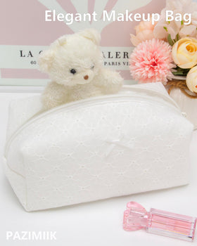 PAZIMIIK floral makeup bag wide bottom design