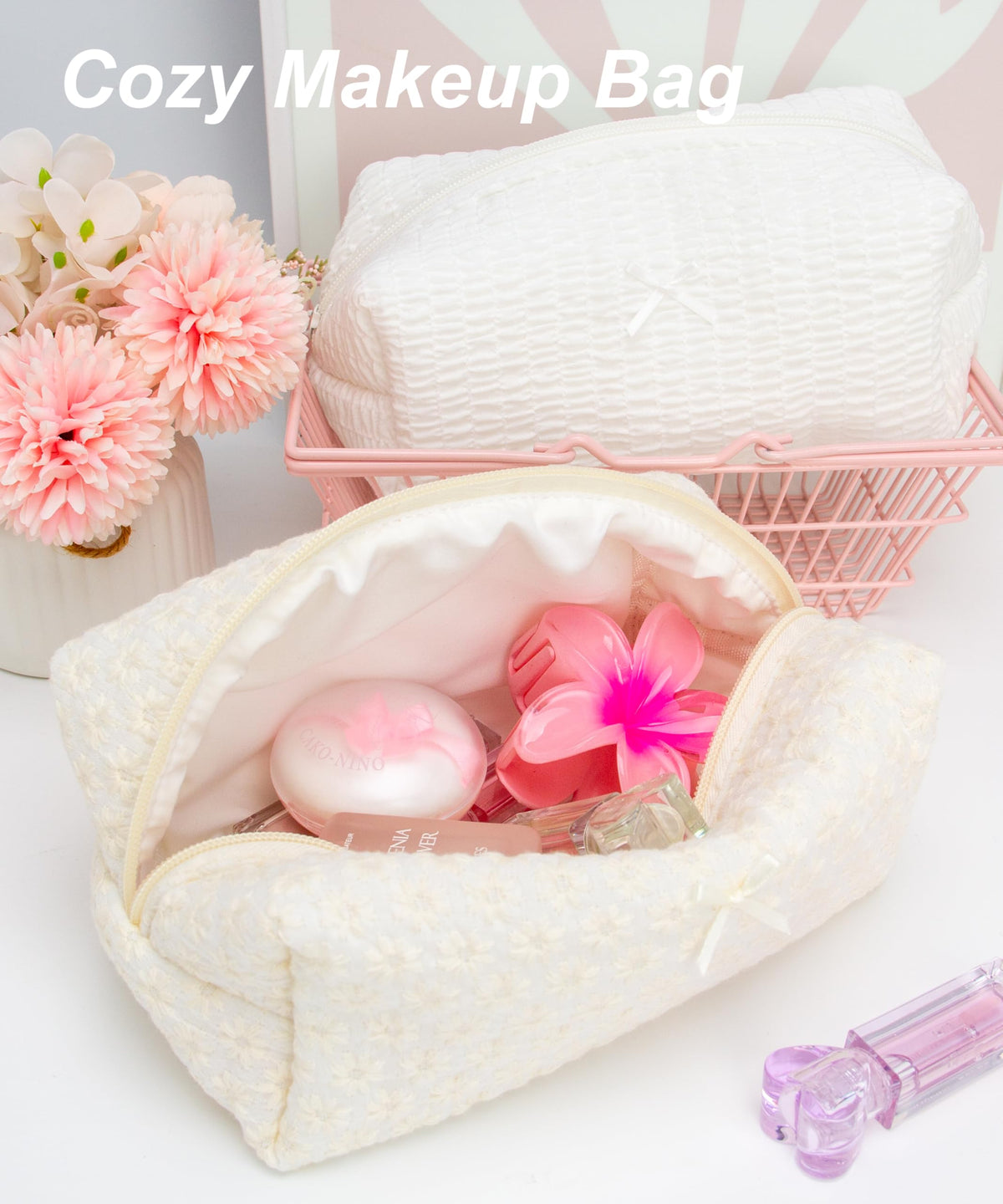 PAZIMIIK makeup bag packed with beauty essentials