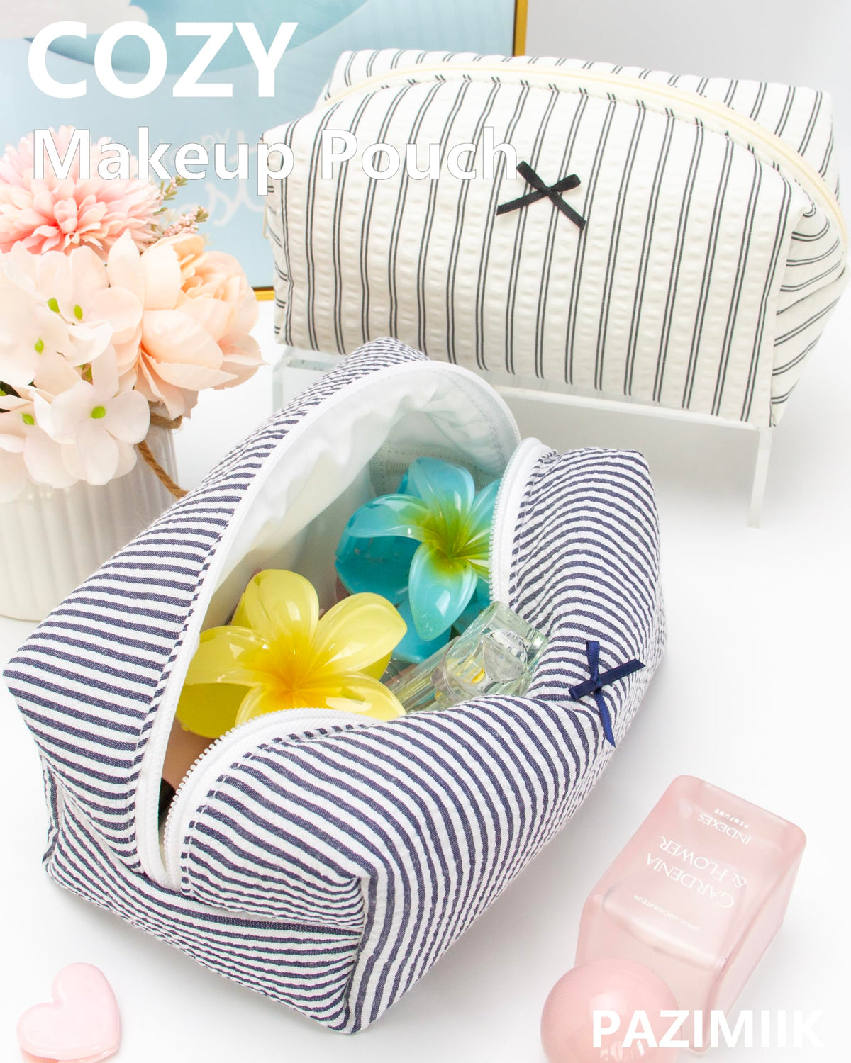 PAZIMIIK makeup bag with toiletries inside