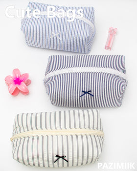 PAZIMIIK navy blue makeup bag lifestyle scene