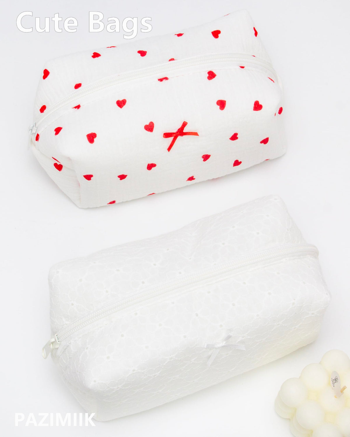 PAZIMIIK set of 6 floral cosmetic bags