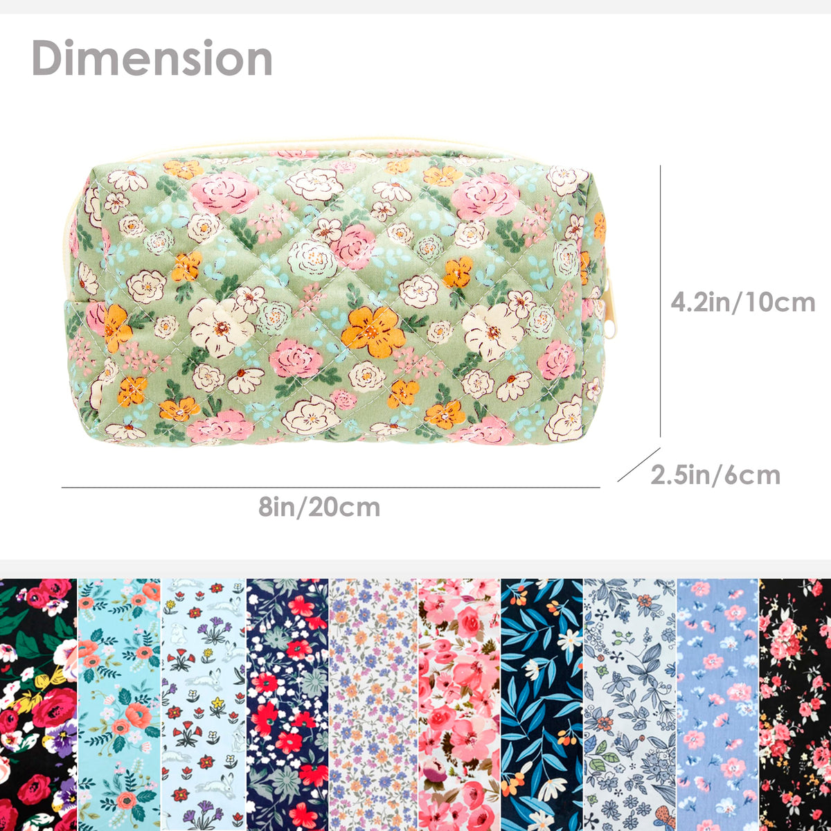 PAZIMIIK Small Quilted Makeup Bag displayed on a vanity