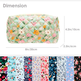 PAZIMIIK Small Quilted Makeup Bag displayed on a vanity