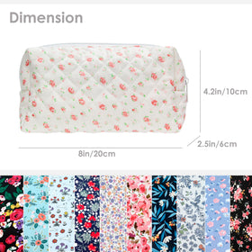 PAZIMIIK Small Quilted Makeup Bag filled with makeup essentials
