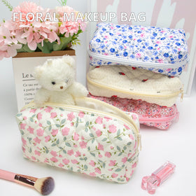 PAZIMIIK small quilted makeup bag floral pink packaging
