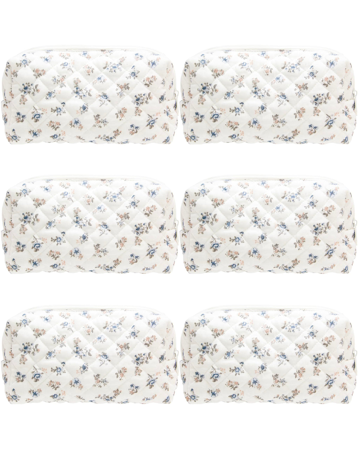 PAZIMIIK Small Quilted Makeup Bag front view with elegant design