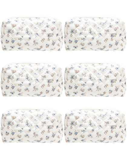 PAZIMIIK Small Quilted Makeup Bag front view with elegant design