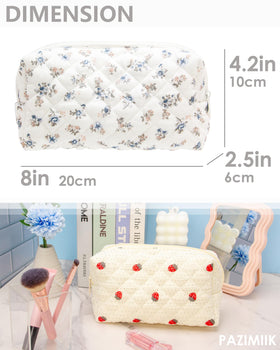PAZIMIIK Small Quilted Makeup Bag in various colours