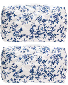 PAZIMIIK Small Quilted Makeup Bag Jouy Blue front view