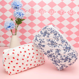 PAZIMIIK Small Quilted Makeup Bag Jouy Blue packaging