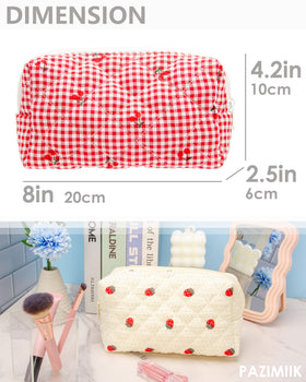 PAZIMIIK Small Quilted Makeup Bag lifestyle shot with handbag