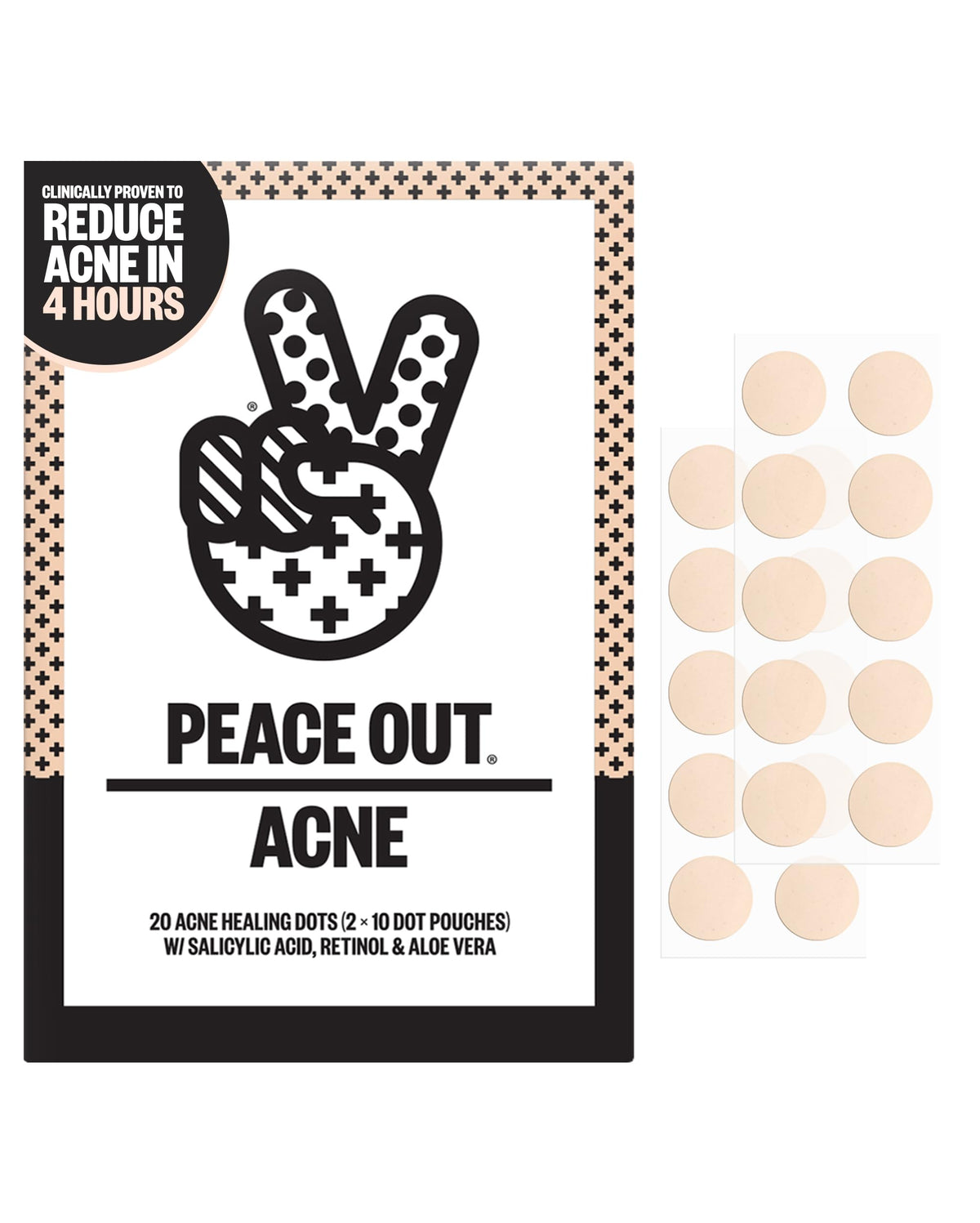 PEACE OUT Acne Healing Dots packaging front view