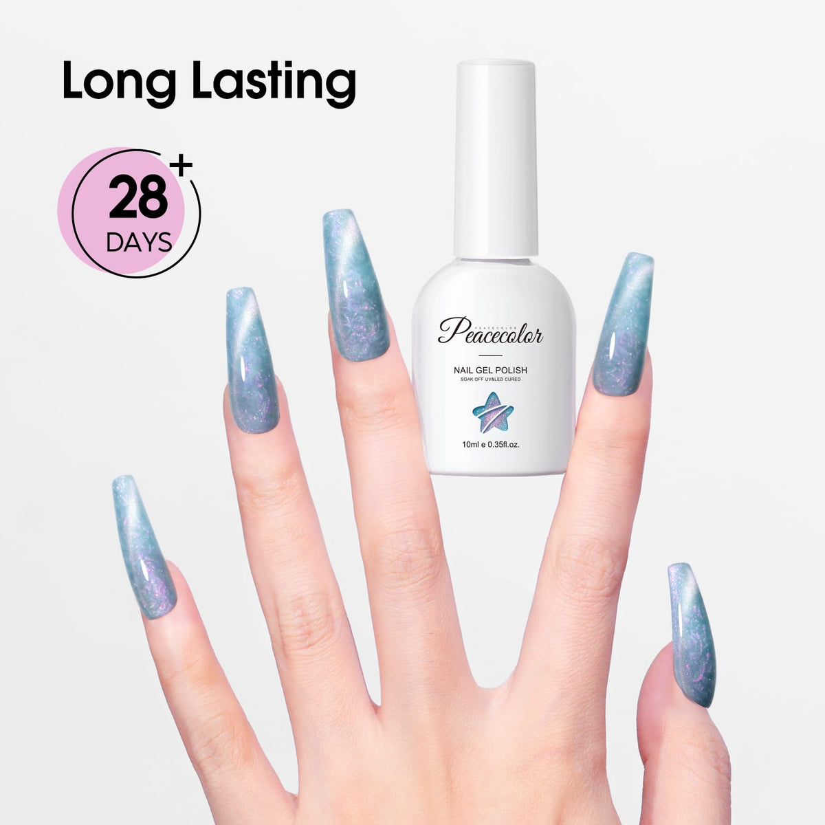 PEACECOLOR Cat Eye Gel Nail Polish set in elegant packaging