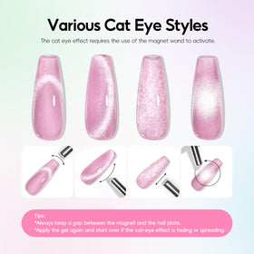 PEACECOLOR cat eye gel polish in soft pink shade