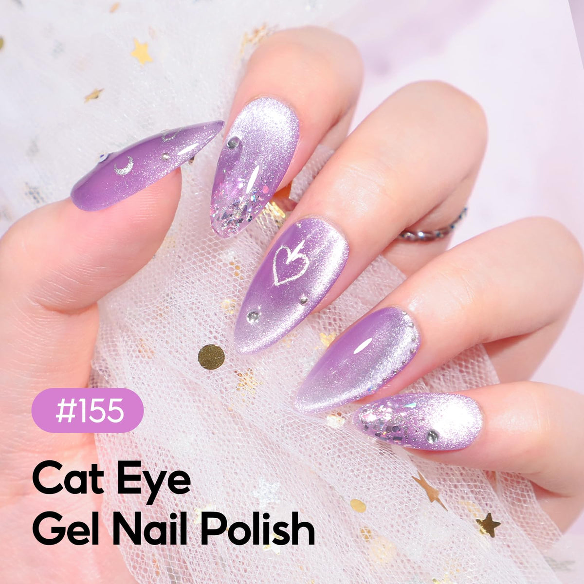 PEACECOLOR cat eye gel polish in sparkling green