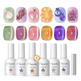 PEACECOLOR Cat Eye Gel Polish Set with 6 colours front view