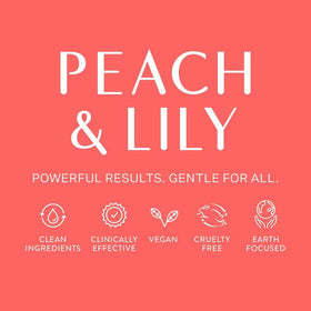Peach & Lily Ginger Melt Oil Cleanser alongside other skincare products