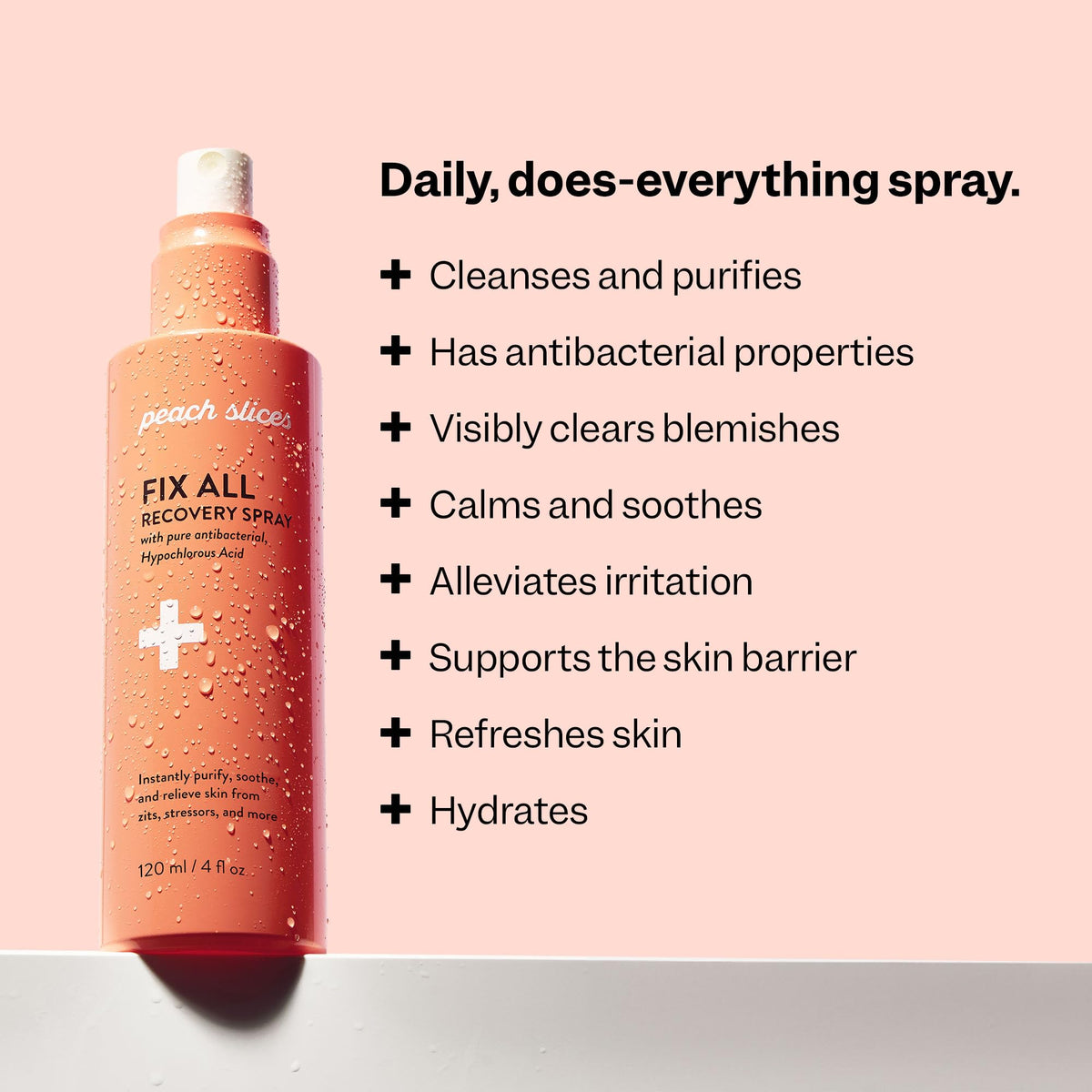 Peach Slices Fix All Recovery Spray 4 oz back view
