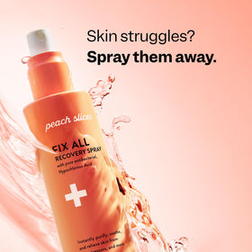 Peach Slices Fix All Recovery Spray 4 oz with ingredients