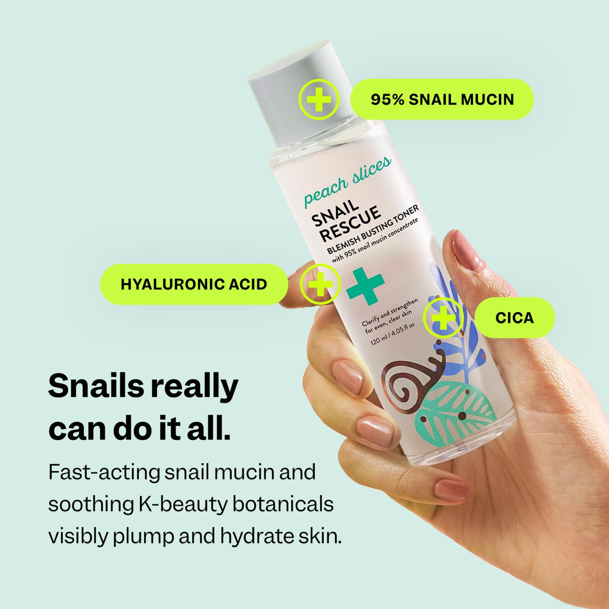 Peach Slices Snail Rescue Toner showing texture on cotton pad