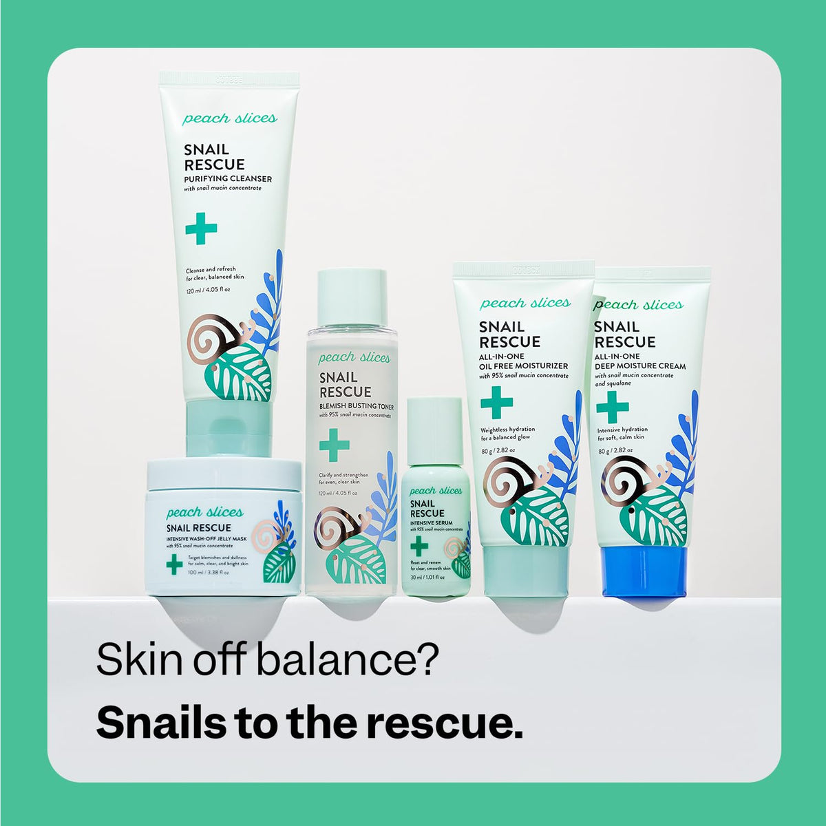 Peach Slices Snail Rescue Toner with a refreshing splash background