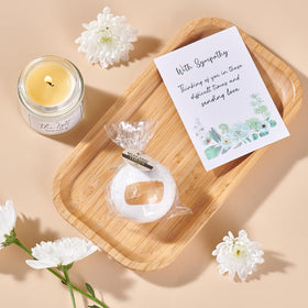 Peacoeye Sympathy Gift Basket packaging