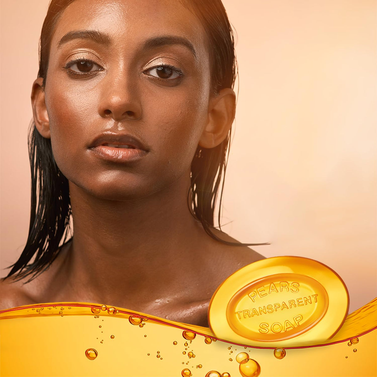 Pears Soap bar with water droplets for moisturizing effect