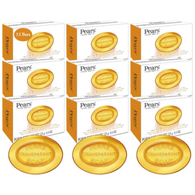 Pears Soap Pure & Gentle 12-Pack transparent amber glycerin soap bars