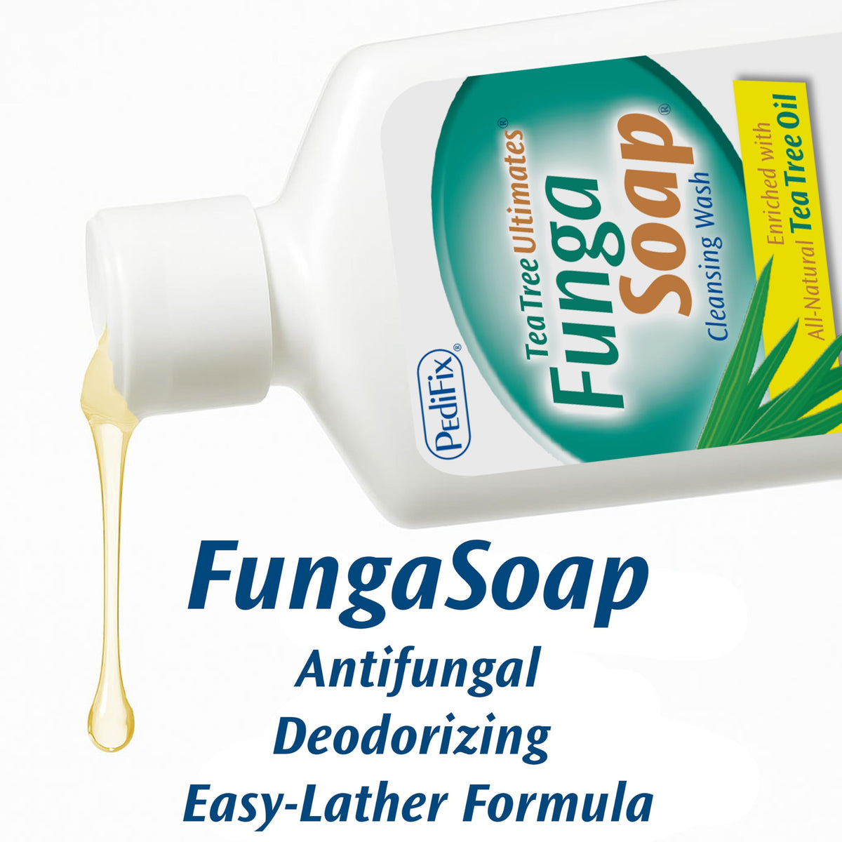Pedifix FungaSoap Liquid with natural ingredients displayed