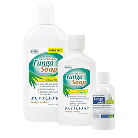 Pedifix FungaSoap Tea Tree wash pouring into hand
