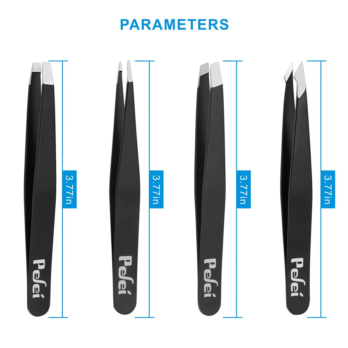 Pefei pointed slant tweezers detail