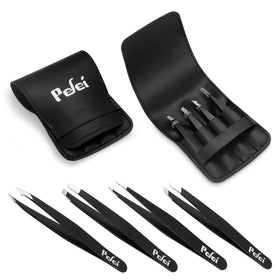 Pefei Tweezers Set with leather holster open