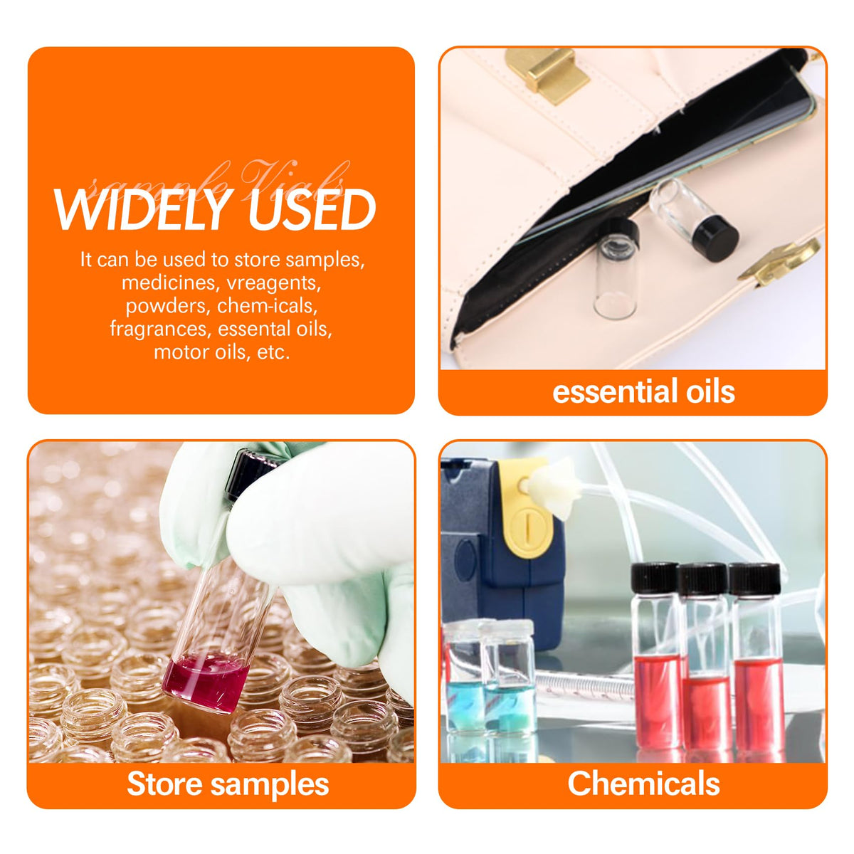 PEKYBIO 10ML clear glass vials on a countertop
